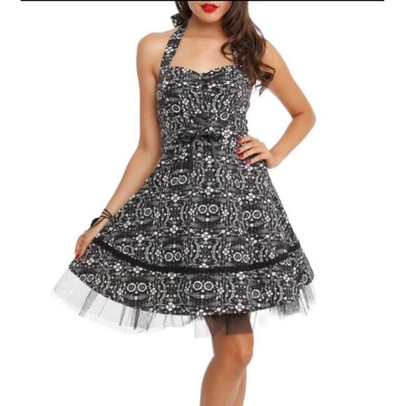 Book Of Life Hot Topic Womens Dress Small Halter Swing Grunge Goth Whimsigoth - Picture 1 of 7